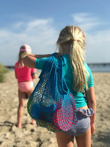 Sea Blue Mesh-Netting Tote